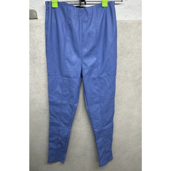 Pretty Little Thing Pants Womens‎ Size 6 Faux Leather Cornflower Blue - Picture 2 of 11